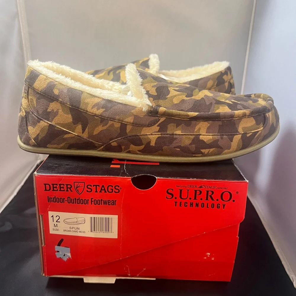 Deer Stags SUPRO‎ Camo Indoor/Outdoor Slippers Men’s Size 12 New